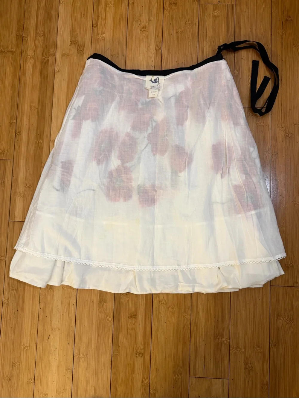 NWOT Anthropologie Mermaid White Red Floral Skirt Size S